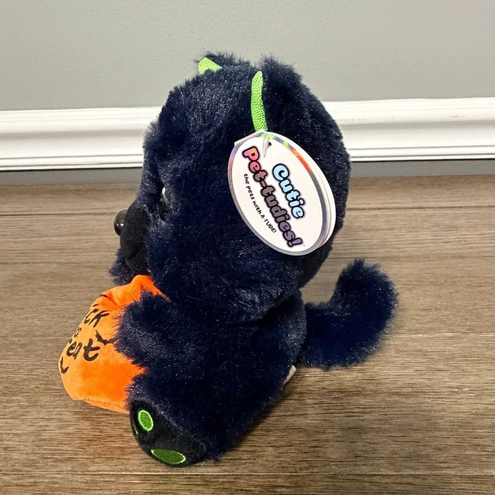 Cutie Pet-Tudies Halloween Black Cat with Trick or Treat Pumpkin‎ Bag Plush